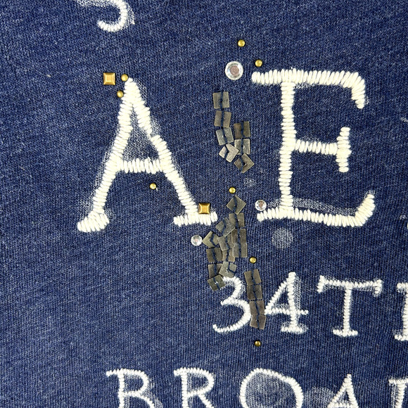 Vintage Aeropostale Womens Y2K Top Size XL Sequins Preppy Scoop Neck Spellout - Picture 4 of 10